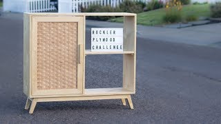 DIY Woven Plywood Mid Century Modern Whiskey Bar  Credenza  Rockler Plywood Challenge [upl. by Noyek]