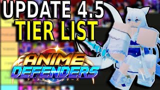 Update 45 Tier List  Anime Defenders [upl. by Ailecara189]