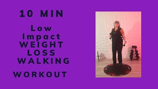 10 Min Low Impact Walking Weightloss Cardio Fat Loss Workout [upl. by Thebault610]