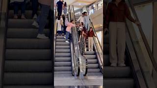 Cute girls ❤️👧 touching prank video funny prank shorts trending escalator shortsfeed public [upl. by Hirschfeld]