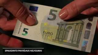 Euro banknotai ir monetos Apsaugos požymiai [upl. by Aribold]