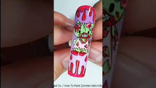 Zombie Kitty Full tutorial on my channel zombienails hellokitty halloween missjosnailco [upl. by Ardnuyek911]