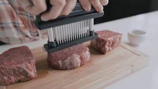 📢 How to use XSpecial Meat Tenderizer Tool 48 Blades Stainless Steel [upl. by Idden]