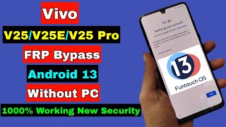 Fix  Vivo V25V25EV25 Pro FRP Bypass Android 13 Without PC  No Reset  No TalkBack  New Method [upl. by Sal]