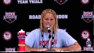 Elizabeth Beisel Press Conference 2012 US Olympic Team Trials  400 IM Champion [upl. by Kcirrek]