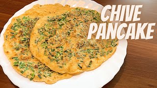 CHIVE PANCAKEFRIED CHINESE THIN PANCAKECHIVE PANCAKE KOREANKOREAN JEON RECIPECHINESE PANCAKE [upl. by Liuqa]