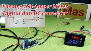 Cara Pasang Volt Ampere Meter Digital dan Step Up DC Converter [upl. by Crary]