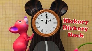 Hickory Dickory Dock Nursery Rhyme With Lyrics in 3D for Children [upl. by Warfold661]