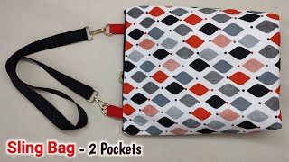 DIY Sling bag Easy Sewing Tutorial  Shoulder bag making at home  Crossbody bag sewing tutorial [upl. by Krigsman]