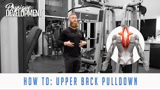 How to Perform Upper Back Pulldowns with Lat Pulldown Bar [upl. by Atikehs]