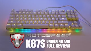 Motospeed k87S Mechanical Gaming Keyboard Full Review [upl. by Zaneski]