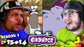 DOUBLE EPS  Chowder Season 1 Episode 13 amp 14 GROUP REACTION [upl. by Ellehcyar]