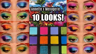 Annette x Menagerie Serenity palette  10 Looks [upl. by Adelheid]