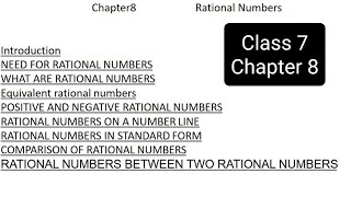 Chapter 8 class 7 mathsrational numbers [upl. by Folger732]