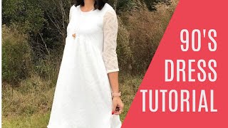 Trendy Dress You Can Sew So Fast Womens 90s Dress Sewing Pattern Tutorial 💕 [upl. by Tikna894]