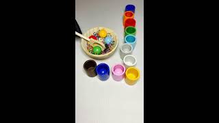 Oddly satisfying colorful wooden balls ASMRreversemarbles🌟⭐️ [upl. by Orvan665]