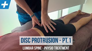 Lumbar Spine Disc Protrusion and Sciatica  Part 1  Physio Treatment  Tim Keeley  Physio REHAB [upl. by Aeslehs]