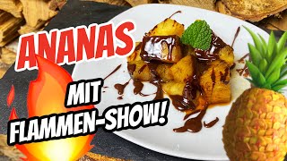 Flambierte Ananas mit Schokosauce von der Feuerplatte  die beste Süßspeise vom Grill [upl. by Sola775]