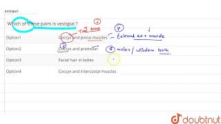 Which of these pairs is vestigial   12  EVOLUTION  BIOLOGY  PRADEEP  Doubtnut [upl. by Thurnau]