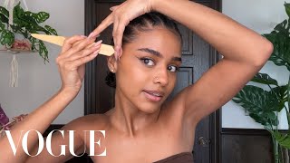 Tyla’s AllinOne Wellness Skincare and Makeup Routine  Beauty Secrets  Vogue [upl. by Shaina]