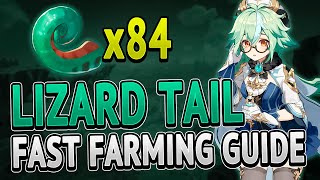 Lizard Tail 84 Locations FAST FARMING ROUTE  Genshin Impact 21 [upl. by Anomis]