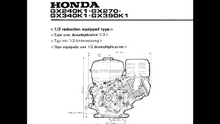 Honda GX240 K1 GX270 GX340 K1 GX390 K1 Repair Manual [upl. by Naelcm342]