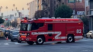 LAFD EV Engine 82 responding to a call on Hollywood Blvd  01152024 [upl. by Irmo]