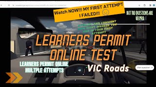 Learner Permit Test Online VicRoads1st Attempt FailedJan2024Overseas License ConversionMelbourne [upl. by Gareth]