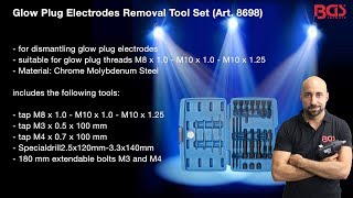 Tutorial Glow Plug Electrodes Removal Tool Set  M8M10 BGS 8698 [upl. by Stormy]