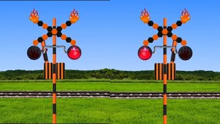 rail road rail crossing railway lineviralvideo 踏切アニメ踏切fumkari 🚂🚆 [upl. by Allehcim]