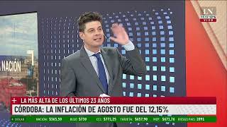 Córdoba la inflación de agosto fue de 1215 [upl. by Inuat]