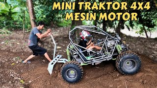 HOMEMADE TRACKTOR 4WD 125 CC ENGINE  BERMAIN TRACKTOR BERSAMA ANAK  BIKIN TRACK BMX [upl. by Robert930]