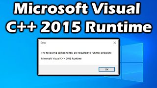 How to install the Microsoft visual C 2015 Runtime [upl. by Picardi]