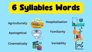 6 Syllable Word List  Syllables in English  Types of Syllables  kids English vocabulary [upl. by Annadiana]