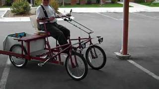 Riding 4 Wheel Bed Frame Bike by Del  BYORB Group Missoula MT [upl. by Forster561]