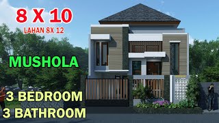 Split Level House 15 lantai 8x10 Meter 3 Kamar 3 Toilet Ruang Kerja Mushola Di Lahan 8x12 [upl. by Nogras]