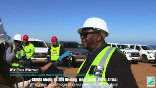 Media Briefing Salvage of Grounded MV Ultra Galaxy 2024  West Coast South Africa [upl. by Peednam]