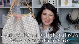 Louis Vuitton Delightful MM Damier Azur Review [upl. by Enelrahs995]