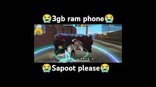 3GB RAM PHONE 😭freefire sorts please saport 😭😭 [upl. by Ennis]