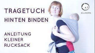 Tragetuch Rücken binden Anleitung von Trageberaterin [upl. by Portie888]