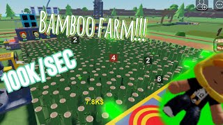 Bamboo farm in block tycoon 100ksec [upl. by Asilehc799]