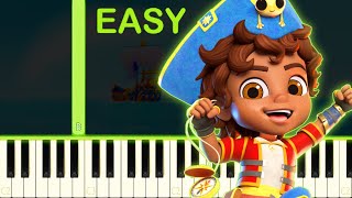 Santiago Of The Seas Theme Song  EASY Piano Tutorial [upl. by Kelsey]