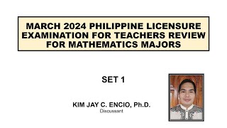 MARCH 2024 LET REVIEW FOR MATH MAJORS SET 1 [upl. by Laspisa454]