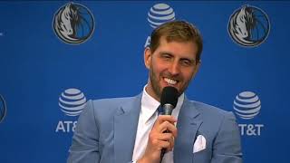 Dirk Nowitzki Postgame Interview After Announcing Retirement Mavs vs Suns April 9 2019 [upl. by Charyl]