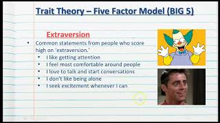 Trait Theory  Five Factor Model BIG 5  Psychology of the Individual [upl. by Hsaka]