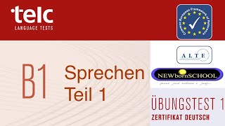 telc B1 Zertifikat Deutsch telc B1 Mündliche Prüfung Teil 1 German Speaking Test Level B1 [upl. by Colet405]