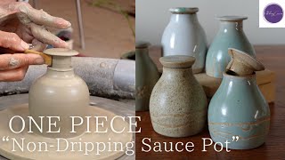 “ONE PIECE style NonDripping Sauce Pot” Throwing on Potter’s Wheel [upl. by Etnovahs]