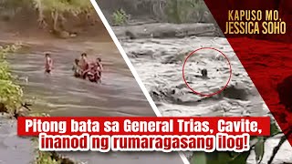 Pitong bata sa General Trias Cavite inanod ng rumaragasang ilog  Kapuso Mo Jessica Soho [upl. by Carce]