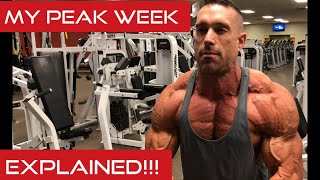 My PEAK WEEK Explained What I eat cutting water sodium carb deplete carb load dry out [upl. by Navad106]