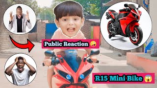 R15 Mini Bike Ride By Little Boy 7 Year Old 🏍️  Public Reaction 😲  Aman Hyzin [upl. by Arotal]